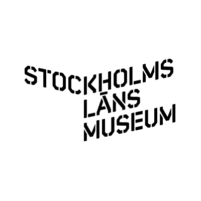 Svartvit logotyp för Stockholms läns museum